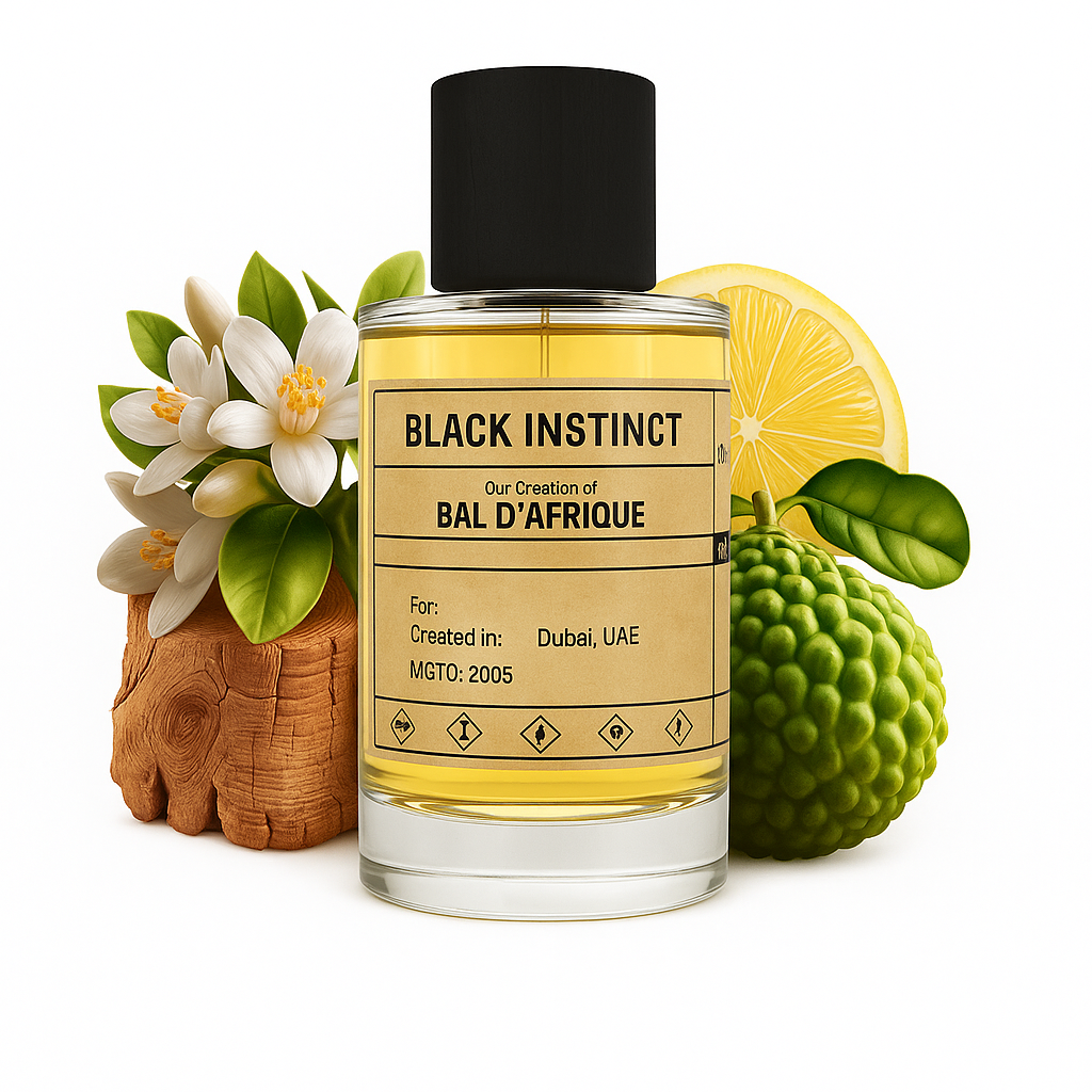 BLACK INSTINCT - similar scent notes Bal D'Afrique by Byredo - Dubai Parfem Shop EU | MSTV j.d.o.o.